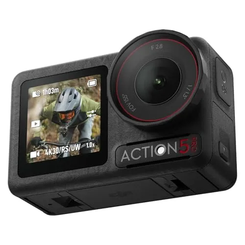 DJI Osmo Action 5 Pro Standard Combo - Actionkamera 4K mit 1/1,3" Sensor für atemberaubende Low-Light Aufnahmen. Ideal für Sport und Vlogs, wasserdicht bis 20m und mit dualen OLED-Touchscreens.