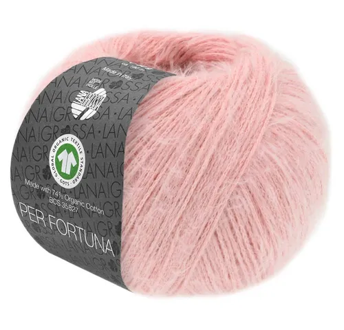 LANA GROSSA PER FORTUNA Häkelwolle, 190 m (flauschiges Kettengarn aus Bio-Baumwolle mit GOTS-Zertifikat), 50 g