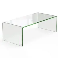 Modern U-förmiger Glastisch - Eleganter Couchtisch aus gehärtetem Glas, ideal für stilvolle Wohnzimmer. Mit seiner modernen Form bringt er Licht und Raumgefühl in Ihr Zuhause.