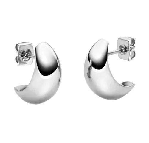 Boccia Paar Creolen Titan - Elegante Halbcreolen aus poliertem Reintitan, hautfreundlich und leicht, ideal für jeden Anlass. Mit einer Breite von 8 mm und einer Länge von 16 mm sind sie der perfekte Begleiter für stilbewusste Frauen.