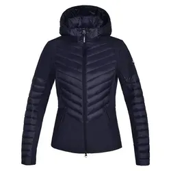 Kingsland Softshelljacke Damen Classic Hybrid Jacket gefüttert Navy S - Funktionsjacke mit isolierter, dünner Fütterung für optimalen Komfort. Sportlicher Look dank Material-Kombination und femininer Passform. Ideal für wechselhaftes Wetter und vielseitige Aktivitäten.