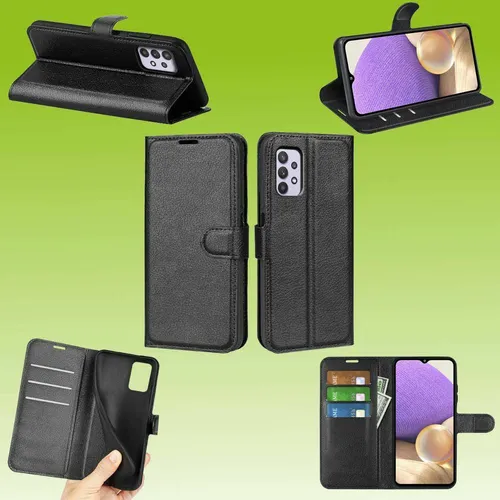 Für Samsung Galaxy A53 5G Handy Tasche Schwarz Etuis Kunst-Leder Cover Hülle Neu