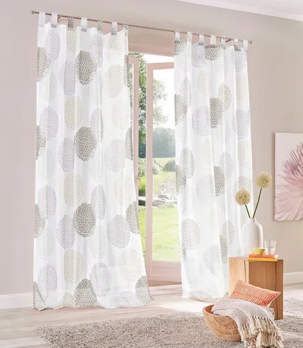 Otto Home Gardine "Belem" Gr. 3, grau (stein), 225cm, Schlaufen, 140cm
