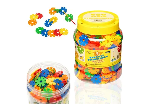 Smart-Planet 650 Steckblumen in Dose - Kreatives Steckspielzeug für Kinder - Sortier- & Stapelspielzeug: 650 bunte Steckblumen in 5 Farben fördern Kreativität und Feinmotorik bei Kindern ab 3 Jahren - ideal zum Bauen von individuellen Kunstwerken.