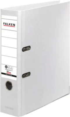 FALKEN Recycolor Ordner, DIN A4, Rückenbreite 80 mm, weiß 182287