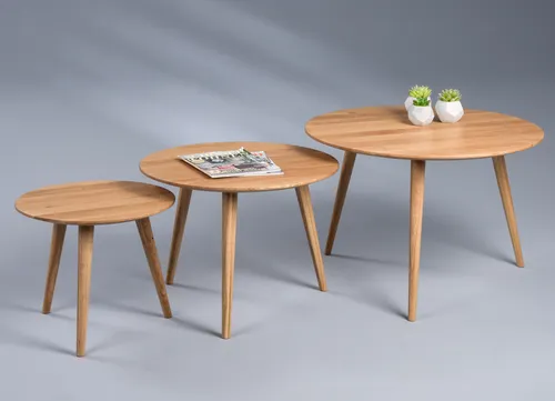 M2 Kollektion Couchtisch Oslo 2 - Eiche, Braun - Beistelltisch aus massivem Wildeichenholz mit geölter Oberfläche, pflegeleicht und ideal für moderne Wohnzimmer. Kompakt und vielseitig einsetzbar, perfekt für kleine Räume oder als Ergänzung zu anderen Möbelstücken.