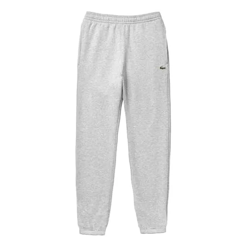 Lacoste Herren Regular Fit Trainingshose, Argent Chine, L - Komfortable Regular Fit Trainingshose aus weichem Bio-Baumwoll-Fleece, ideal für Freizeit und Sport. Tunnelzug am Bund und elastische Knöchel sorgen für eine perfekte Passform und Stil.