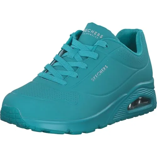 Skechers Damen on Air UNO Stand AUF Luft - Türkisfarbenes Durabuck-Mesh - Damen-Sneaker mit flexibler Gummisohle und 2,5 cm verborgenem Absatz für optimalen Komfort und Stil.