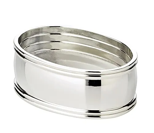 EDZARD Serviettenring Faden 6er Set, edel versilbert - Serviettenringe aus der Serie Faden, 6 cm lang, anlaufgeschützt und pflegeleicht – ideal für eine stilvolle Tischdekoration bei festlichen Anlässen.