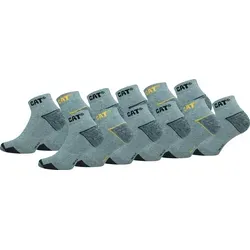 Caterpillar 12 Paar Arbeitssocken Knöchelhöhe verstärkt - Hellgrau 43-46 - Praktische Packung mit 12 Paar verstärkten Arbeitssocken für optimalen Tragekomfort. Ideal für Sicherheitsschuhe, erhältlich in verschiedenen Größen und Farben. Robuste Verarbeitung für lange Haltbarkeit.