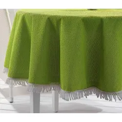 Beautex Tischdecke für Garten und Balkon - Strapazierfähige und rutschfeste Tischdecke in Apfelgrün, ideal für Outdoor und Camping, 130 cm x 160 cm, Pflegeleicht bei 30°C.