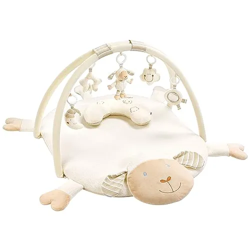 Fehn Spielbogen BabyLOVE, Schaf 3-D-Activity-Decke - Spielbogen für Babys, ausgestattet mit 5 abnehmbaren Figuren, ideal zur Förderung der Sinneswahrnehmung ab Geburt, waschbar und perfekt für das Krabbeln.