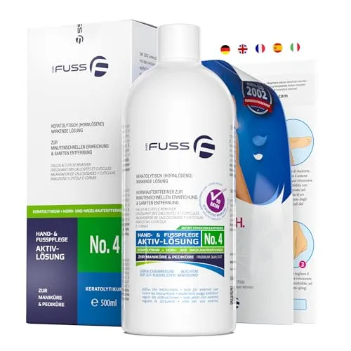 Mr. Fuss Callus Remover Lösung No. 4 - 500ml Hornhautentferner für sanfte Fuß- und Handpflege - Pflege für Hände & Füße: Schnelle Hornhautentfernung mit Sofortwirkung, ideal für gepflegte Nägel und sanfte Haut ohne Schleifen.