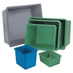 CEMO Rechteckbehälter 200 l - Grün - Werkstatteinrichtung: Robuster 200 l Rechteckbehälter aus glasfaserverstärktem Kunststoff, extrem leicht, korrosionsbeständig und stapelbar - ideal für Transport und Lagerung von Schüttgütern und Flüssigkeiten.