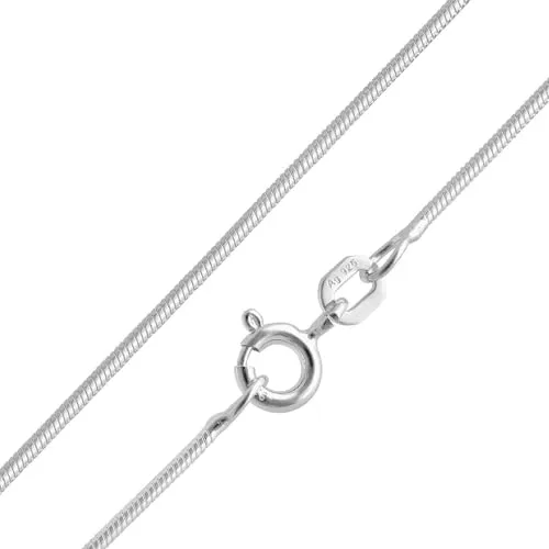 trendor Feine Schlangenkette 925 Silber - Elegante Halskette für Damen 50 cm - Elegante Schlangen-Halskette aus 925 Silber, nur 1,1 mm breit. Ideal für jeden Anlass, mit praktischem Federring-Verschluss. Ein zeitloses Geschenk für Frauen, das jedes Outfit perfekt ergänzt.