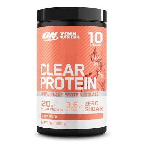Optimum Nutrition Clear Protein 100% Pflanzenprotein-Isolat - Veganes Eiweißpulver mit 20 g hochwertigem Pflanzenprotein pro Portion, ideal für Muskelunterstützung und -reparatur. Zuckerfrei und von der Vegan Society anerkannt.
