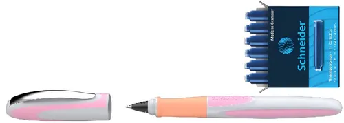 Schneider Ray Tintenroller Geschenkset - Ergonomischer Rollerball für Rechts- und Linkshänder, inklusive Standard Tintenpatronen im eleganten Kartonetui