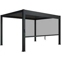Juskys Pergola Lamellendach Tahiti 3 x 4 m mit Seitenwand - Juskys Lamellendach Tahiti 3 x 4 m - stilvolles Design für Terrasse oder Balkon. Flexibles Lamellendach aus verzinktem Stahl sorgt für optimalen Sonnenschutz und Schatten. Inkl. praktischer Seitenwand für zusätzlichen Komfort.
