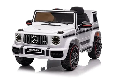 Kinder Elektroauto Mercedes-Benz G 63 AMG - Fernbedienung, 70 Watt Power - Kinder-Elektrofahrzeug mit 2 Motoren für maximalen Fahrspaß. Sicher und komfortabel mit Soft-Start, Bremsautomatik und LED-Lichtern. Ideal für Kids von 1-4 Jahren.