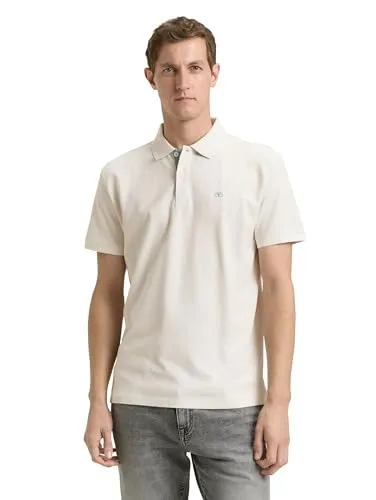 TOM TAILOR Herren 1031006 Herren Poloshirt, 10348 - Gardenia White, L