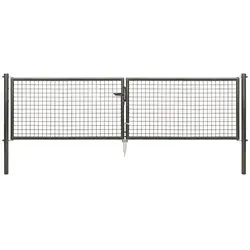 Wellengittertor ALBERTS 300 x 75 cm anthrazit - Gartenzäune, robustes Metalltor in elegantem Anthrazit, ideal für stilvolle und sichere Grundstückseinfriedungen.
