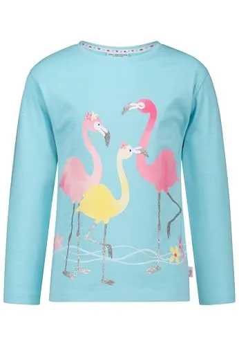 Salt and Pepper Female Mädchen Longsleeve Mit Flamingo Print Und Glitzer Pullover, Curacao, 92-98 EU