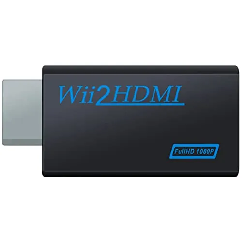 Wii HDMI Adapter - 720p/1080P HD Konverter für Nintendo Wii und Wii U - Adapter für Wii, konvertiert Wii-Signale in Full-HD-1080P mit real-time Audio- und Videoübertragung, Plug and Play ohne Treiberinstallation!
