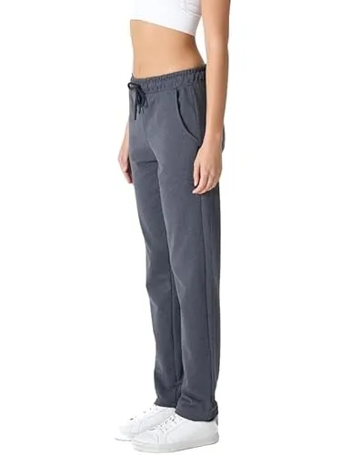 COMEOR Jogginghose Damen-Baumwolle Sporthose Lang - Sweatpants Frauen Freizeithose - Lockere Laufhosen Jogger - High Waist Trainingshose Geradem Bein Hose mit elastischem Bund und Taschen Yogahose