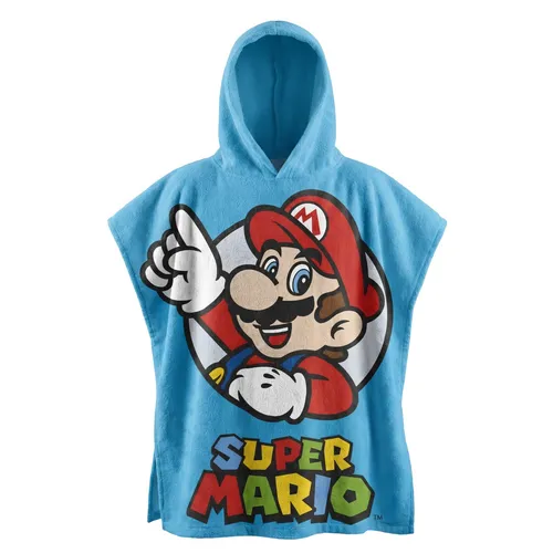 Super Mario Gamer Kinder Poncho Badeponcho 100% Baumwolle
