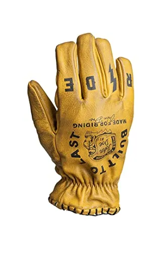 John Doe Coyote Motorrad Handschuhe 3XL - Used Look Biker Leder - Handschuhe für Biker in gelb-schwarz, bieten hohe Griffigkeit und sind wasserbeständig. Ideal für ATV, Quad und Onroad-Fahrten.