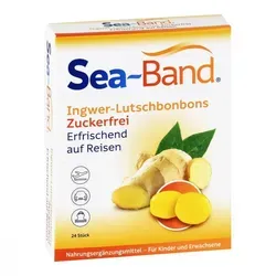 Sea-band Ingwer-lutschbonbons zuckerfrei - Zuckerfreie Ingwer-lutschbonbons zur Linderung von Übelkeit, ideal für Reisen und empfindliche Mägen.