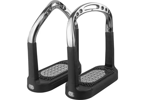 Sprenger Steigbügel Flexcite Grip - Steigbügeleisen & -tritte für Reitsattel, gelenkschonend mit breiter Anti-Rutsch Trittfläche für optimalen Halt und Komfort bei jedem Wetter.
