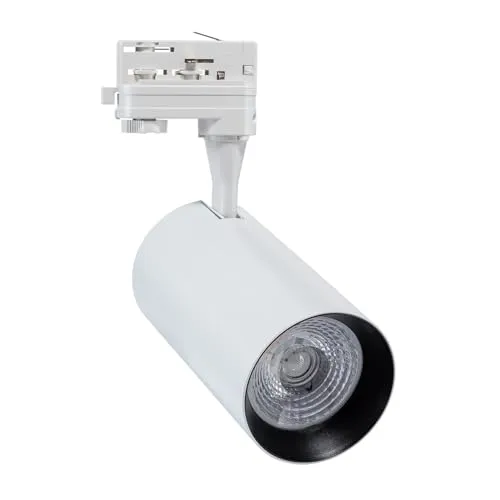 LEDKIA LIGHTING - 30W Vulcan LED-Strahler für 3-Phasen-Stromschiene | 3000lm | Flexibles Beleuchtungssystem - Vielseitiger 30W LED-Strahler für 3-Phasen-Stromschienen; ideal für Geschäfte und Ausstellungen; energieeffizient mit 100 Lumen pro Watt; einfache Installation und langlebige Aluminiumkonstruktion.