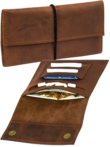 Simaru Handgefertigte Tabaktasche aus italienischem Leder – Edles Design für Drehtabak - Hochwertige Tabaktasche aus LWG-zertifiziertem italienischem Leder. Ideal für 30g und 35g Drehtabak mit praktischen Fächern für Filter und Papers. Handgefertigt in der EU, vereint Stil und Funktionalität.