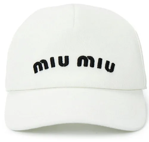 Miu Miu Baseball Cap Basebalkappe Kappe Mütze Logo Cap Logostickerei auf der Vorderseite - Hergestellt in Italien