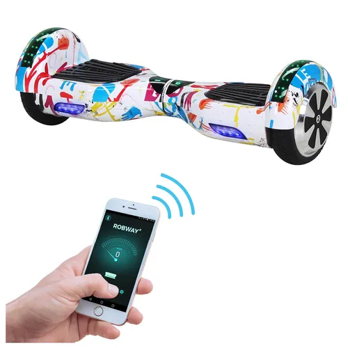 ROBWAY W1 Hoverboard - 700 Watt Elektro Scooter mit Bluetooth & LEDs - Erlebe Fahrspaß mit dem ROBWAY W1 Hoverboard! Mit 700 Watt Leistung, LED-Beleuchtung und Bluetooth-Lautsprechern ist es perfekt für Jugendliche und Erwachsene. Die Self-Balance-Technologie sorgt für einen sicheren Einstieg und bis zu 20 km Reichweite.