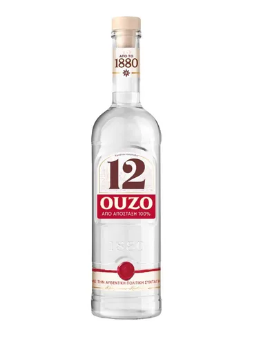 Ouzo 12 Aperitif 40% 1L - Sonstige Spirituosen, traditioneller griechischer Anisschnaps, ideal für gesellige Abende und als erfrischender Aperitif.