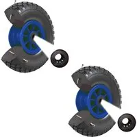 Baumarktplus 2x Sackkarrenrad PU-Rad 260x85 mm - Zubehör für Gartengeräte – Pannensicheres, wartungsfreies PU-Rad mit 100 kg Traglast, ideal für schwere Lasten und unebene Untergründe.