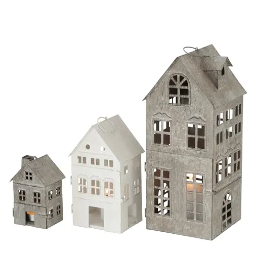 Boltze Laternen Set Firenza - 3-teiliges Windlichter Set - Stilvolles 3-teiliges Laternen Set in modernem Design, ideal für Ihre Wohnung. Vielseitig einsetzbar mit Stumpenkerzen oder Teelichtern, Höhe von 13-35 cm, ohne Kerzen.