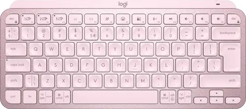 Logitech MX Keys Mini - Kabellose Rosa Tastatur - Tastatur für Büro und Home Office, kompakt im Mini-Format, mit einstellbarer LED-Hintergrundbeleuchtung und Unterstützung für mehrere Geräte.