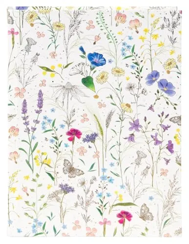 goldbuch 64 574 Notizbuch A5 Summer Meadow, Hardcover im Wildblumen-Design, 200 Seiten blanko, Papier 100 g/m², Tagebuch für Schule und Büro, Lesezeichen, Einband aus Kunstdruck, 15 x 22 x 2 cm, Weiß