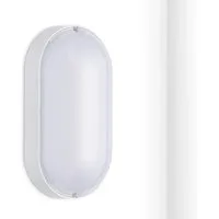Oktaplex LED Ovalleuchte mit Durchgangsverdrahtung Base 9W 800lm IP65 Neutralweiß Kellerlampe Weiß