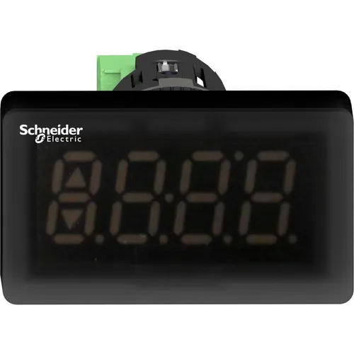 Schneider Electric XBH1AA0G4 Harmony XB5 7-Segmentanzeige - Leuchtmelder mit 4-stelliger LED-Anzeige in grün, ideal für die einfache und schnelle Anzeige in industriellen Anwendungen. Robuste Monoblockausführung für universellen Einsatz.