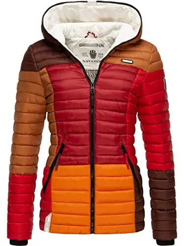 Navahoo Damen Übergangsjacke Colorblocking - Funktionsjacke im trendigen Colourblocking-Stil, leicht gefüttert und wasserabweisend - ideal für Frühling und Herbst, sorgt für hohen Tragekomfort und eine tolle Figur.