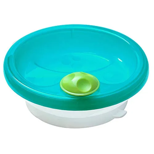 primamma Warmhalteteller für Babys, Babygeschirr zum Warmhalten der Mahlzeit, Babyteller mit Saugring für rutschfesten Stand, ab 6+ Monate, petrol, 1 Stück (1er Pack)