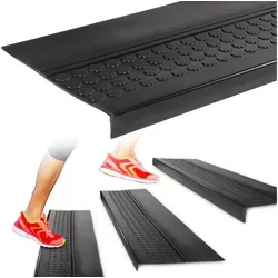 ANRO Stufenmatte Stufenschutz aus Gummi Treppenschutz Treppenmatte, Eckig, mit Coins/ Noppen Größe 30x120cmcm - Rutschsischer & anpassbar schwarz 30 cm x 120 cm