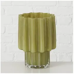 Boltze Vase ''Ragusa'' in Grün - Strukturiert und Stilvoll - Vasen aus Glas, stabiler Stand und individuelle Gestaltungsmöglichkeiten für jeden Raum. Perfekt für kreative Deko-Ideen!