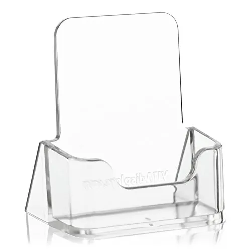 Stück VITAdisplays Visitenkartenhalter, Visitenkartenständer, Visitenkarten-Aufsteller, Hochformat, transparent 10