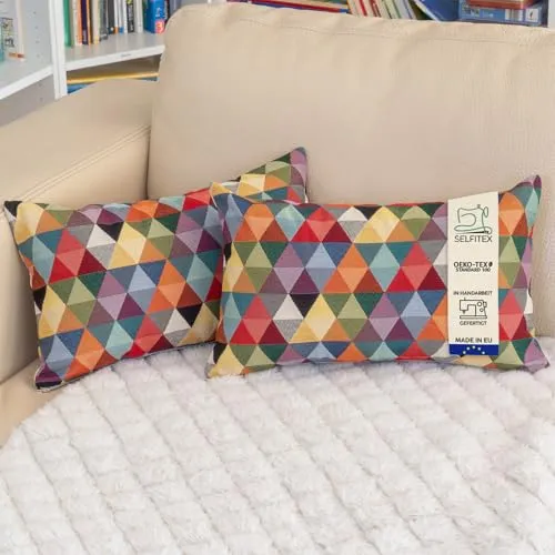 Selfitex 2er Set Bunte Sofakissen 30x50 cm - Kissen für gemütliches Wohnen, inkl. Füllkissen und abriebfester Hülle, ideal für stilvolle Deko und optimalen Sitzkomfort.