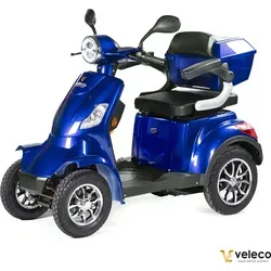Veleco Elektromobil Faster - 4-Rad Mobilitätsroller für Senioren - Elektromobil mit 1000 W Motor und 12 km/h Höchstgeschwindigkeit, ideal für sichere Mobilität. Ausgestattet mit komfortabler Federung und umfangreicher Beleuchtung.